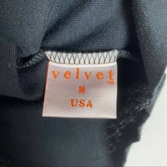 Velvet Ruffle Mesh Bow Neckline Tank Top Women's Junior Medium‎ Black - Picture 7 of 8